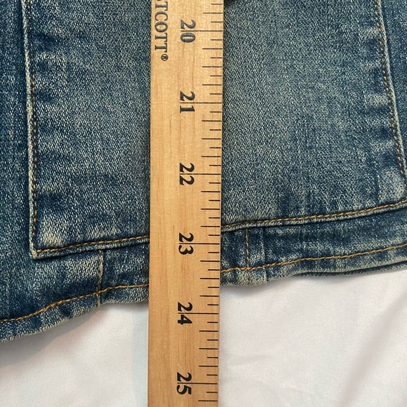 Vintage 90s Y2K Blue Denim Women's Blazer Jacket, Grunge Downtown Girl, Fall - Picture 6 of 7